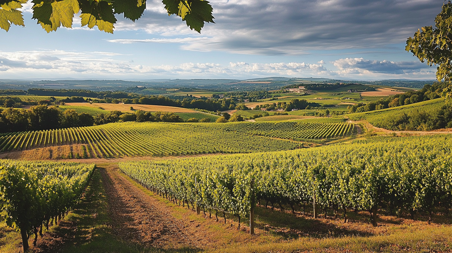 Vallée de la Marne, terroir exceptionnel pour le champagne, où se cultivent les cépages pinot meunier, chardonnay et pinot noir.